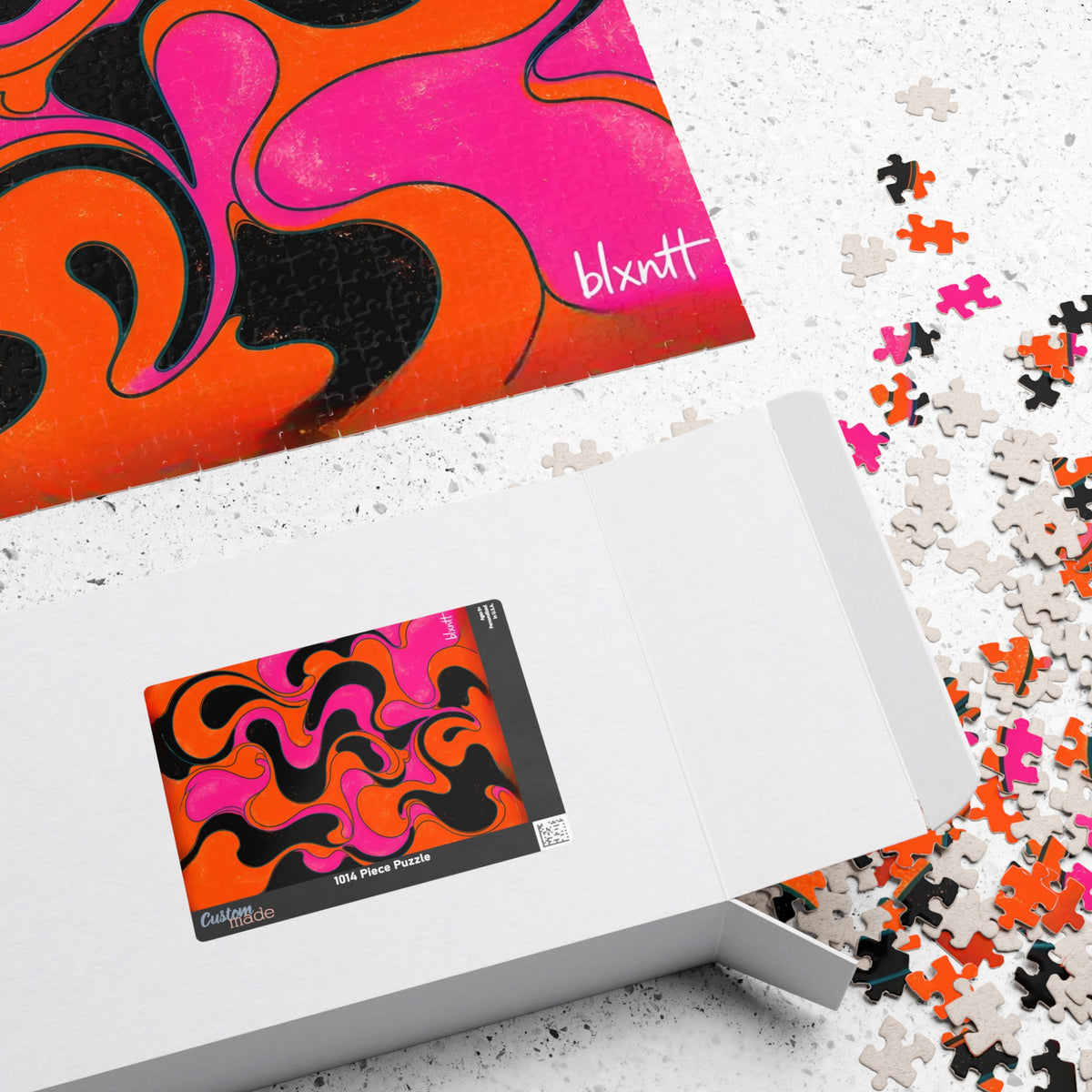 Fillmore Flow - Neon Orange & Magenta Jigsaw Puzzle
