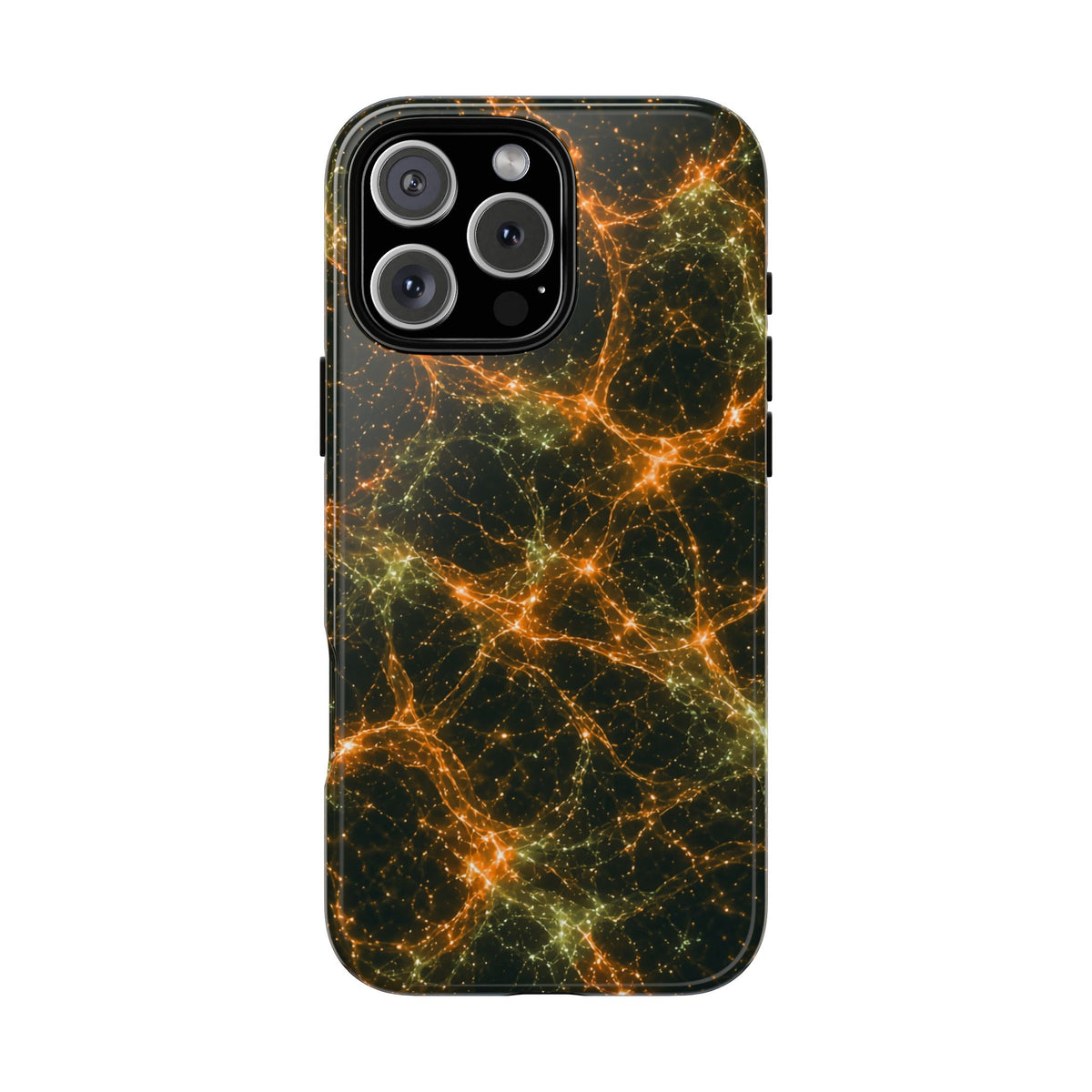 Neon Mycelium - Electric Tangerine Teal Phone Case