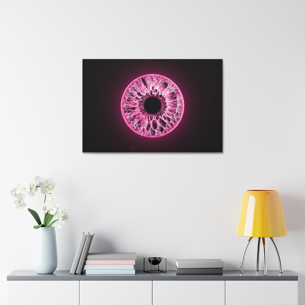 BLXNTT Iris – Lace Web Neon Pink Glossy Canvas