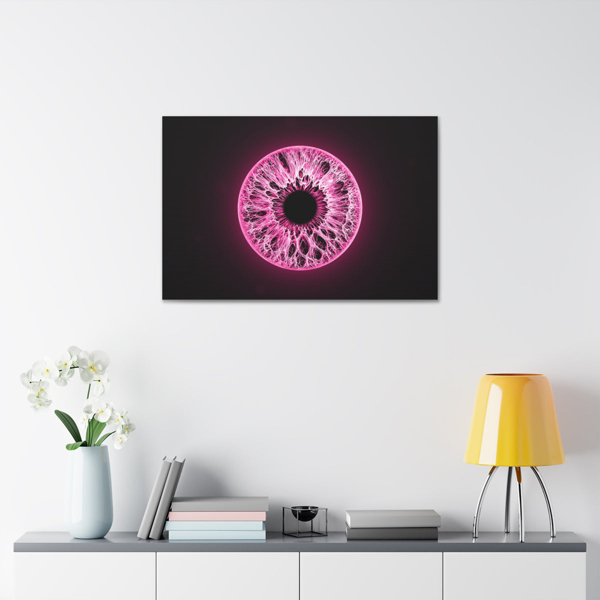 BLXNTT Iris – Lace Web Neon Pink Glossy Canvas