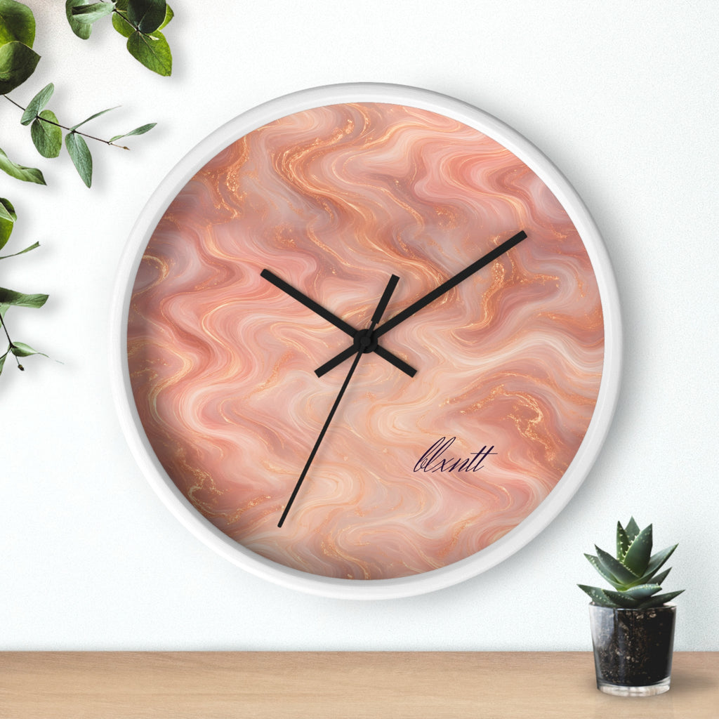 Rose Gold Marble Wall Clock