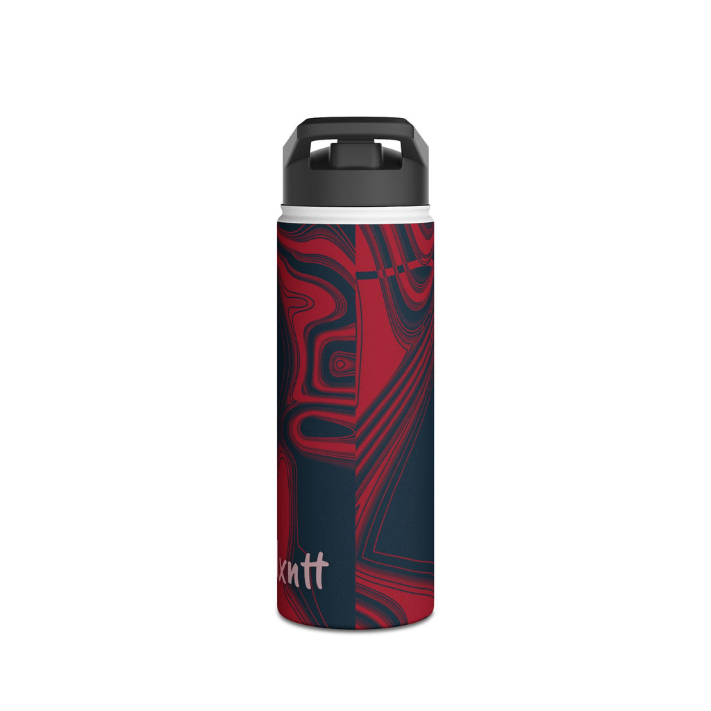 Midnight Navy & Red Trippy Football Water Bottle