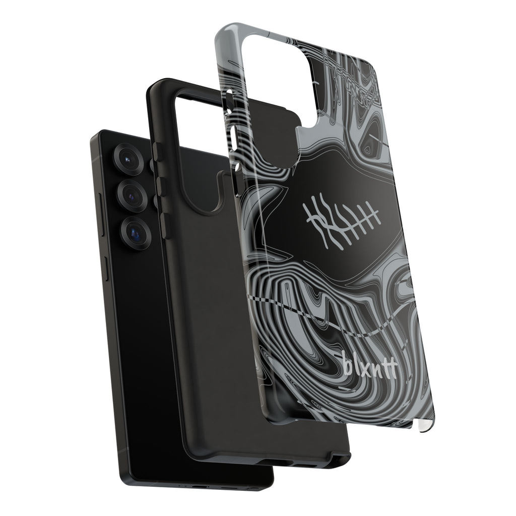 Black & Silver Trippy Football Phone Case
