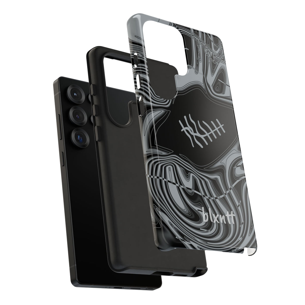 Black & Silver Trippy Football Phone Case