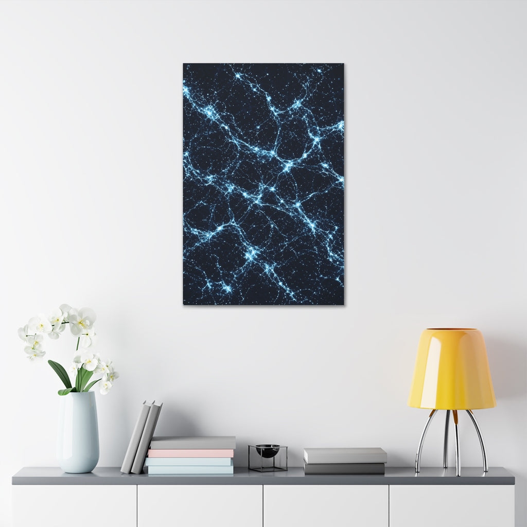 Neon Mycelium - Ice Crystal Glossy Canvas