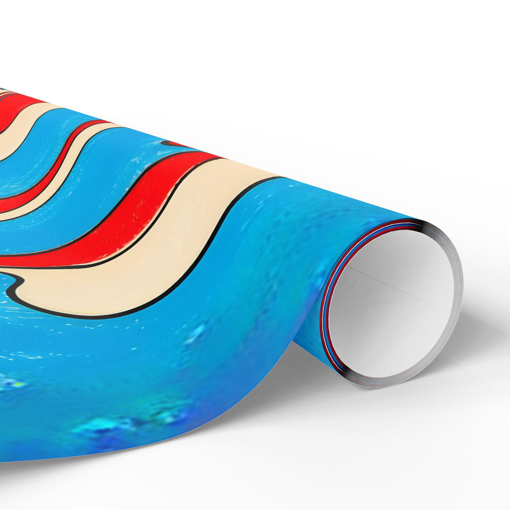 Fillmore Flow - Red, Cyan & Cream Wrapping Paper