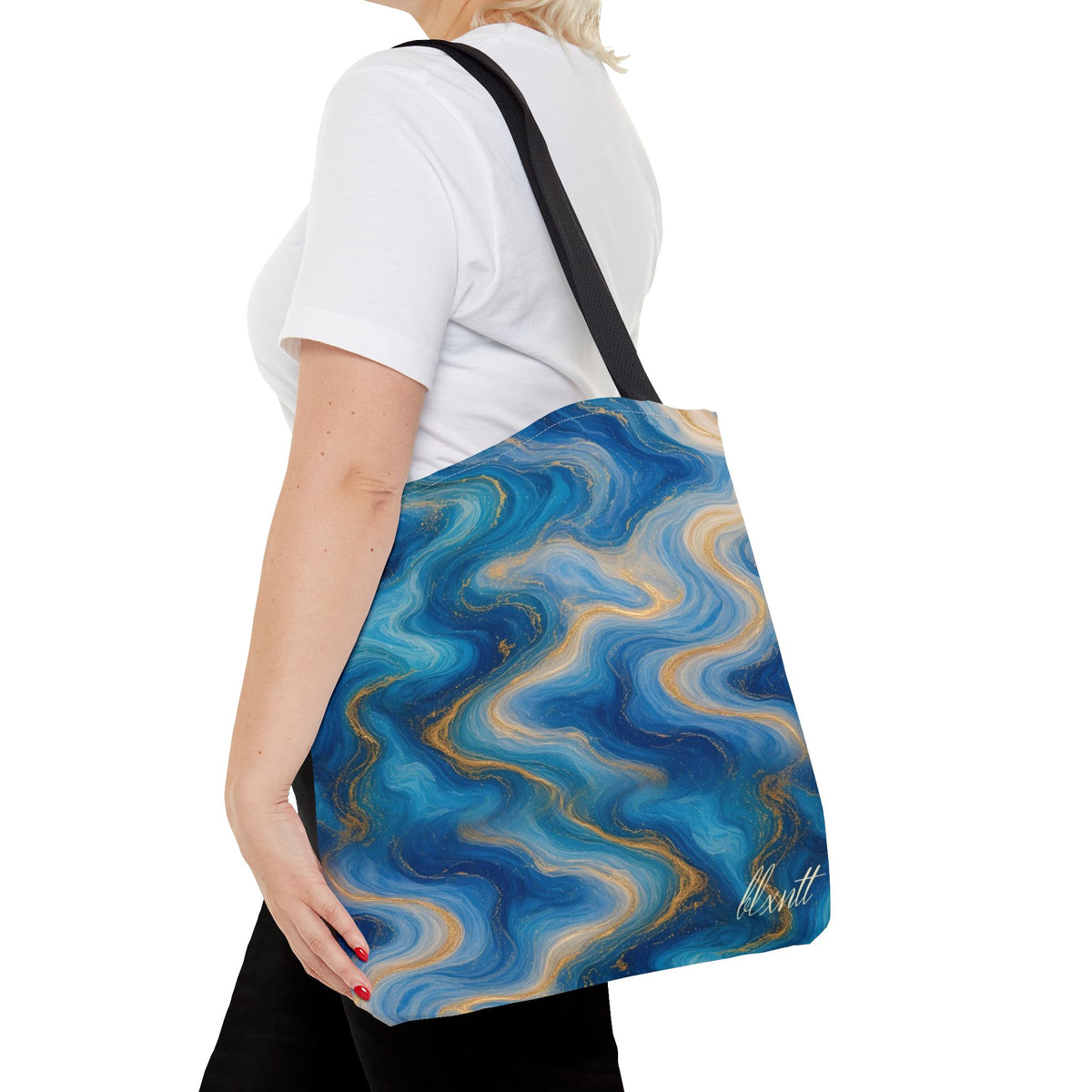 Ocean Blue Marble Tote Bag