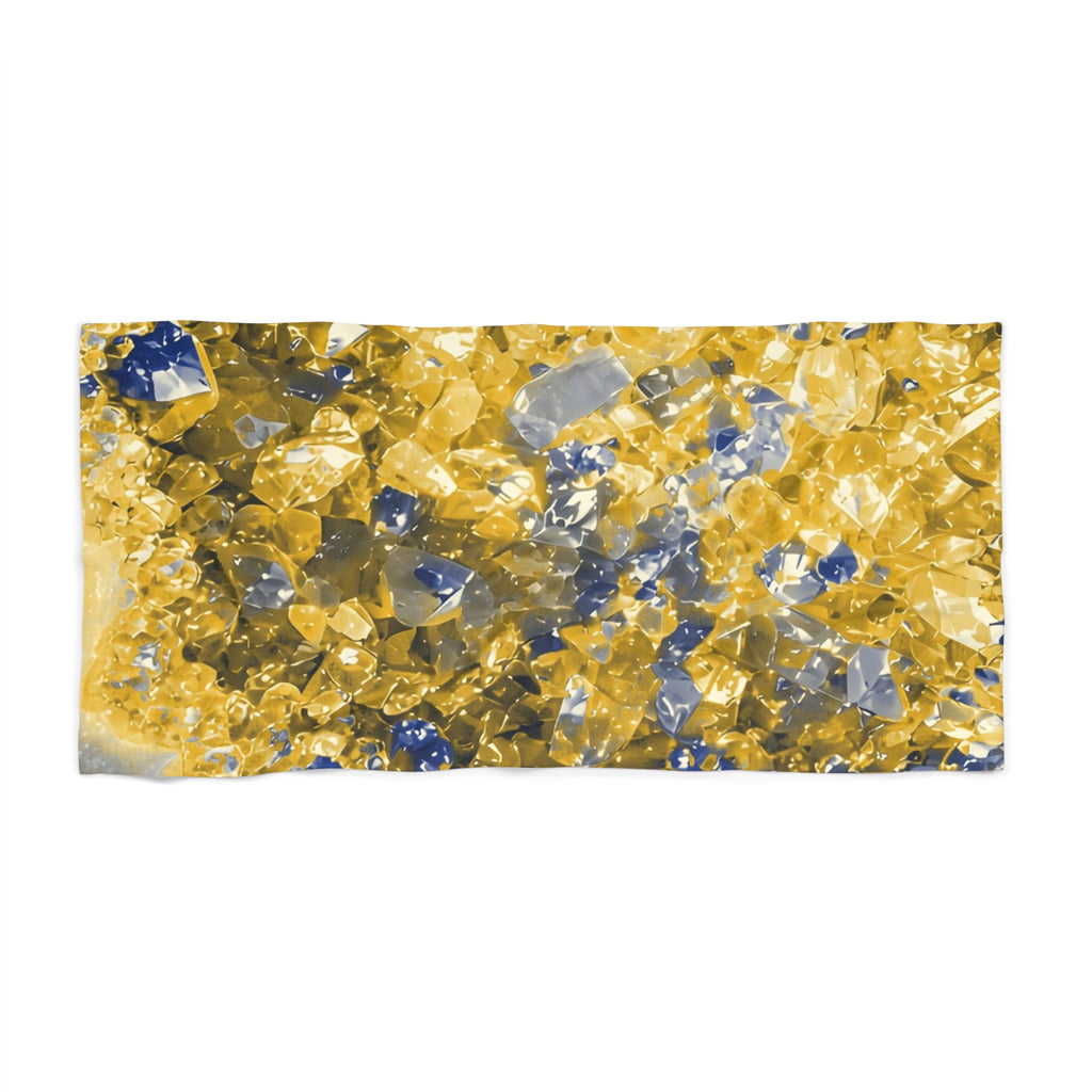 Geode Core - Mustard Navy Beach Towel