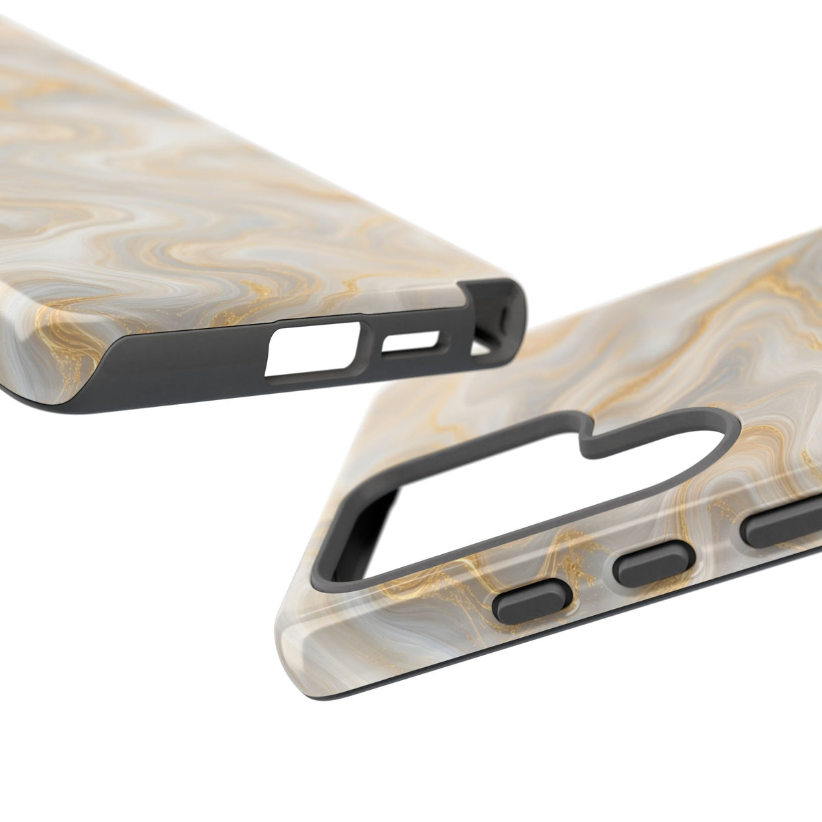 White & Gold Marble Phone Case