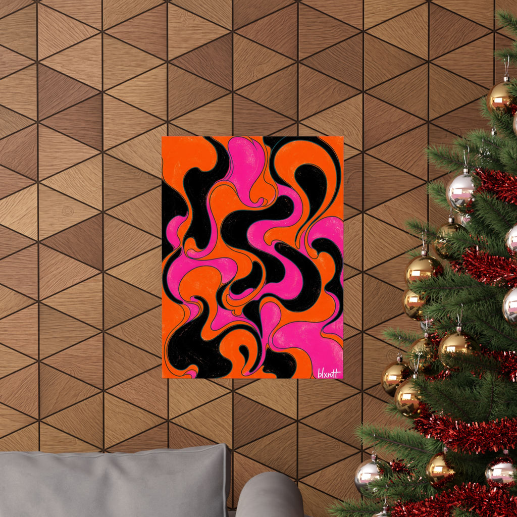Fillmore Flow - Neon Orange & Magenta Poster