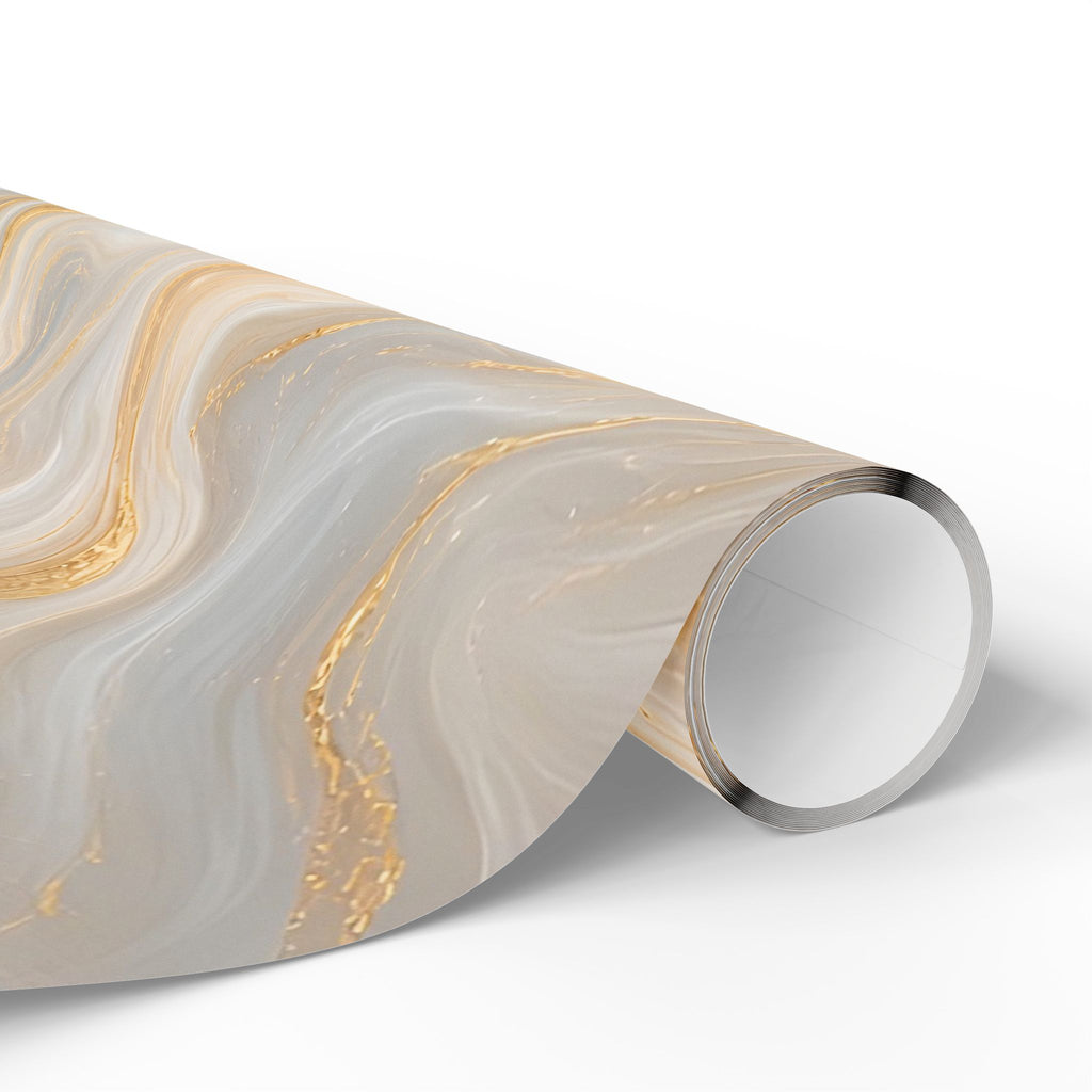 White & Gold Marble Wrapping Paper