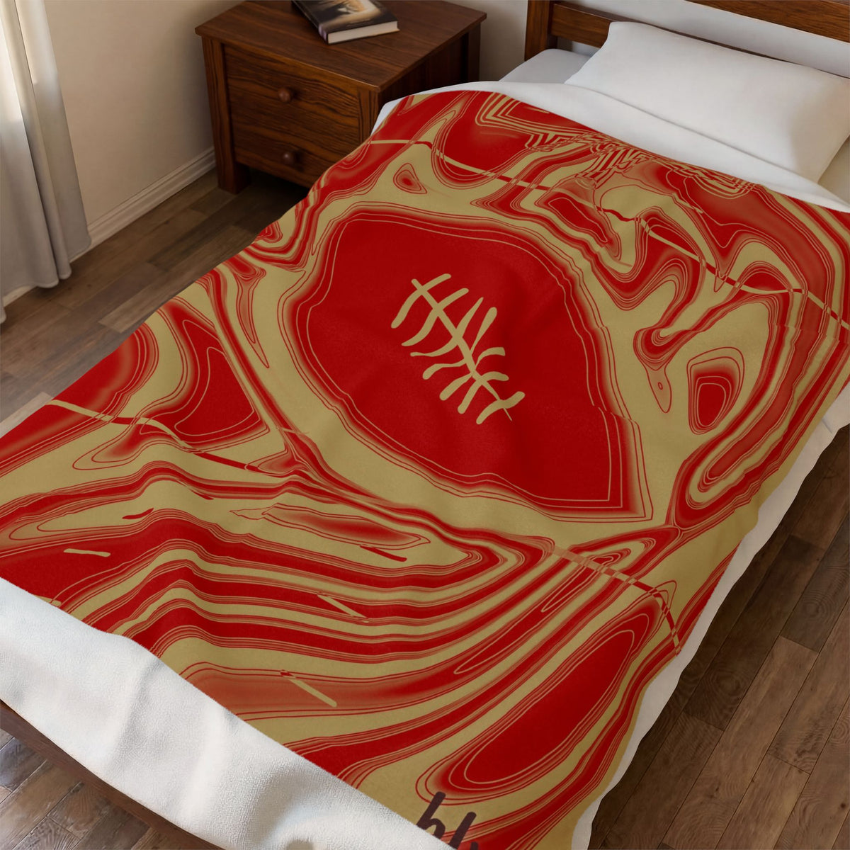 Scarlet & Gold Trippy Football Blanket