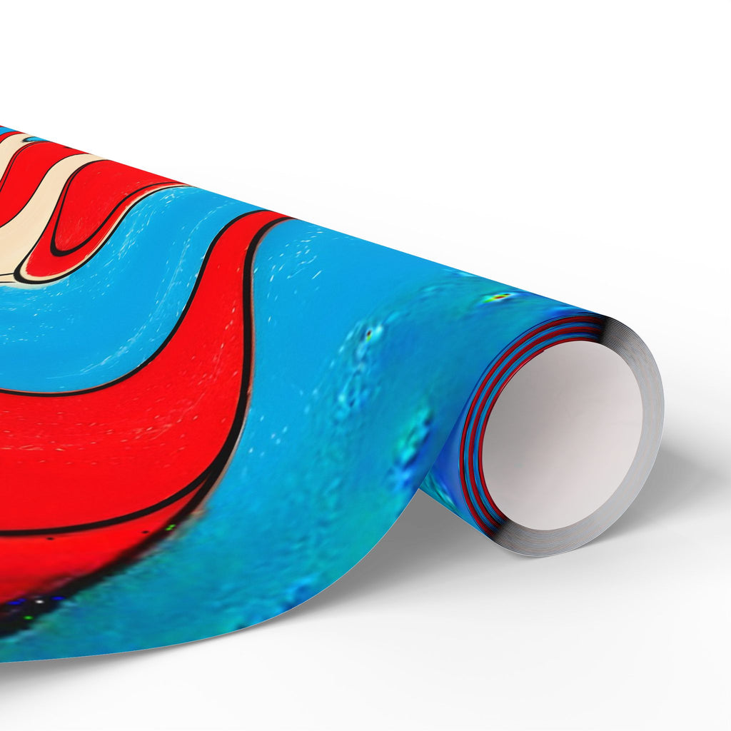 Fillmore Flow - Red, Cyan & Cream Wrapping Paper