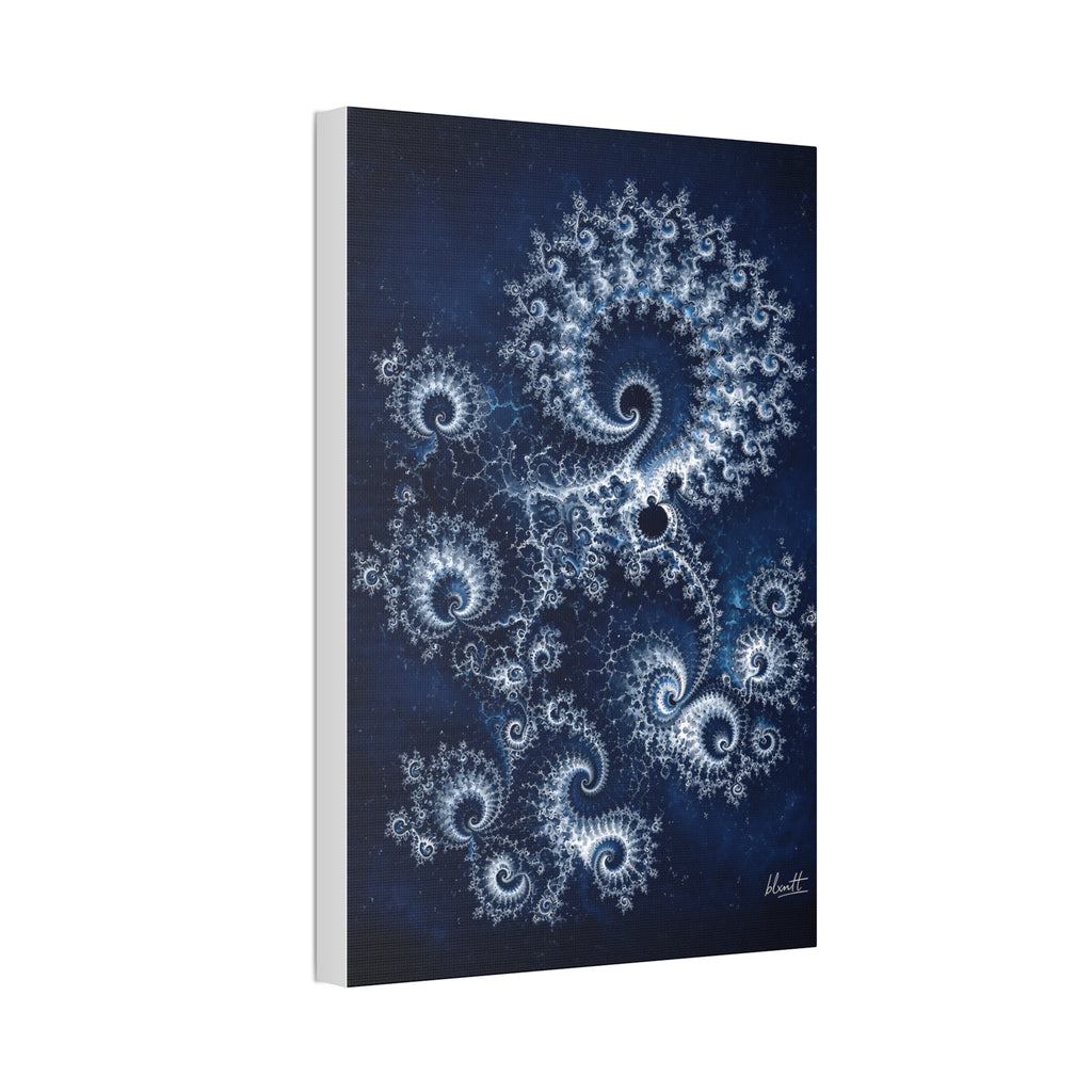Copper Infinity - Ice Blue & Silver Glossy Canvas