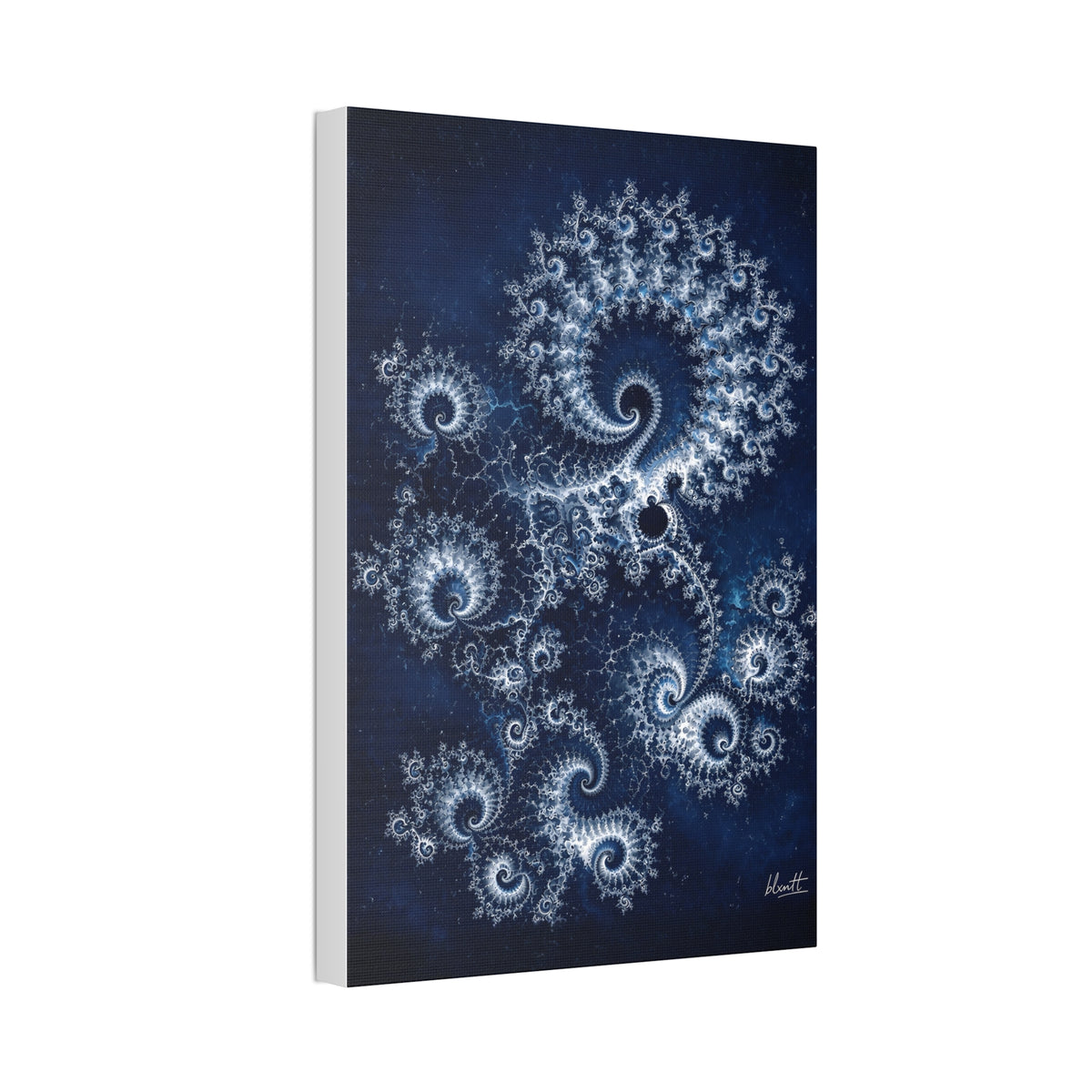 Copper Infinity - Ice Blue & Silver Glossy Canvas