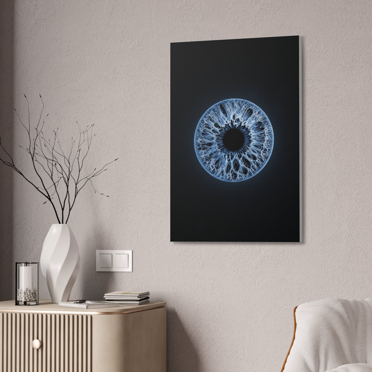 BLXNTT Iris – Lace Web Blue Glossy Canvas