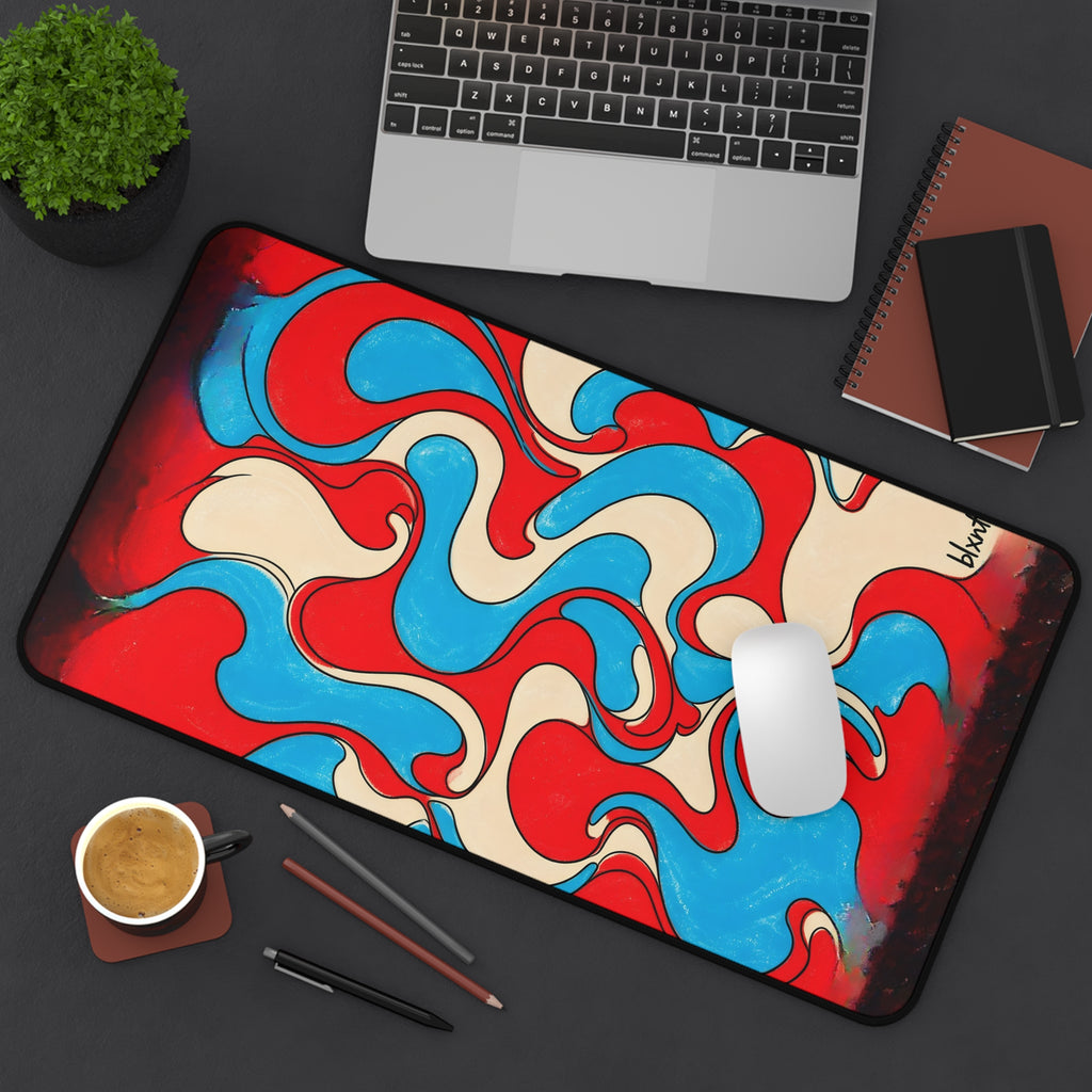 Fillmore Flow - Red, Cyan & Cream Desk Mat