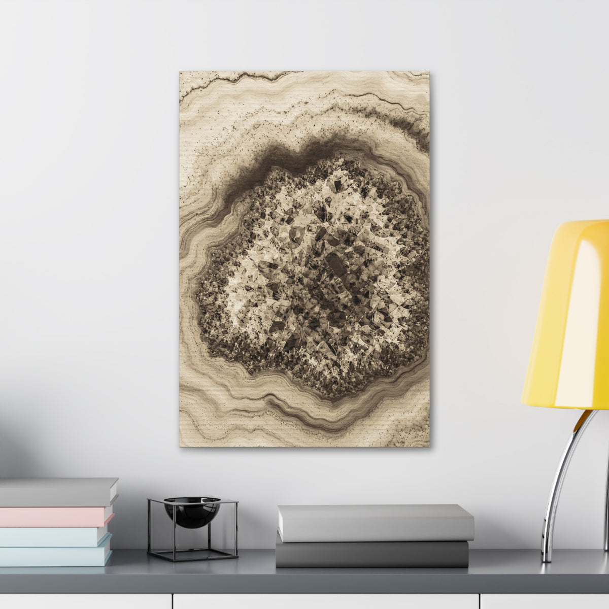 Geode Core - Ink on Paper Glossy Canvas