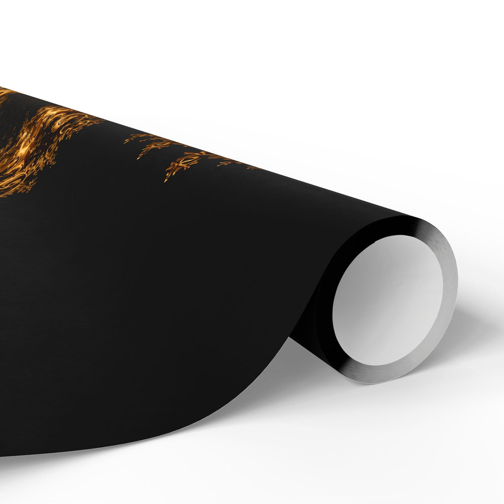 Copper Infinity - Gold on Black Wrapping Paper