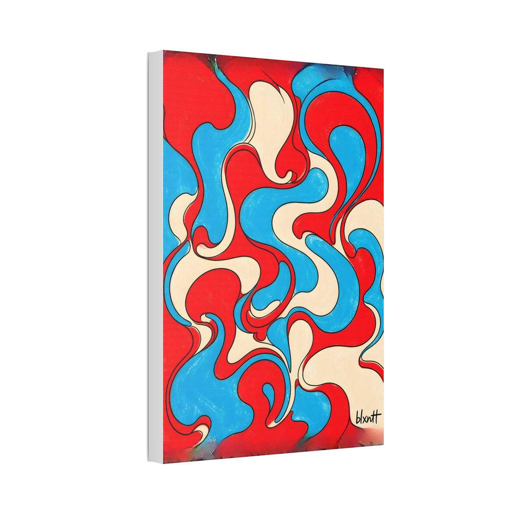 Fillmore Flow - Red, Cyan & Cream Glossy Canvas