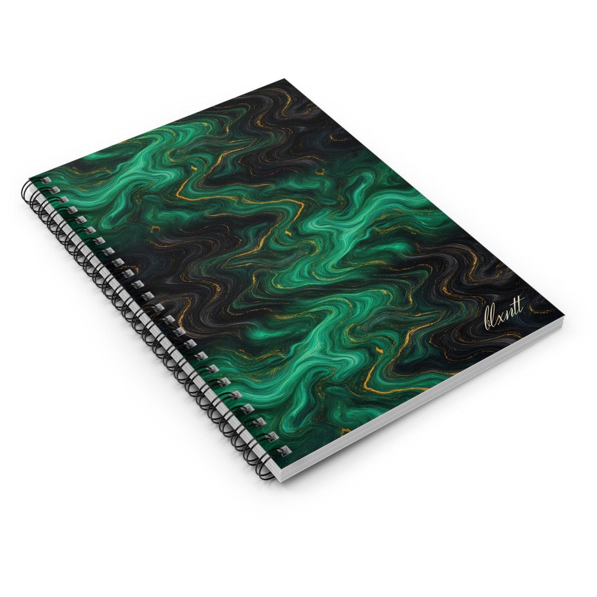 Emerald & Black Marble Spiral Notebook