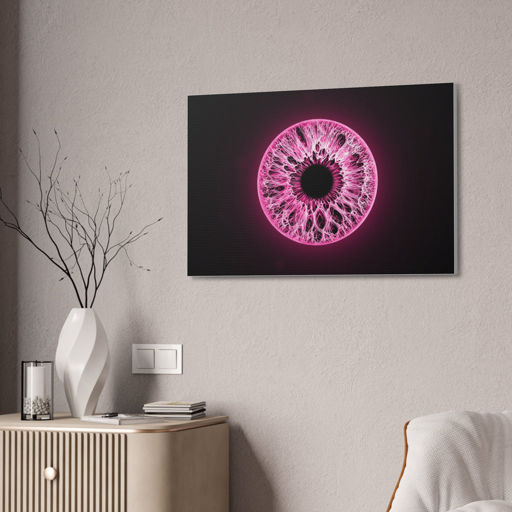 BLXNTT Iris – Lace Web Neon Pink Glossy Canvas