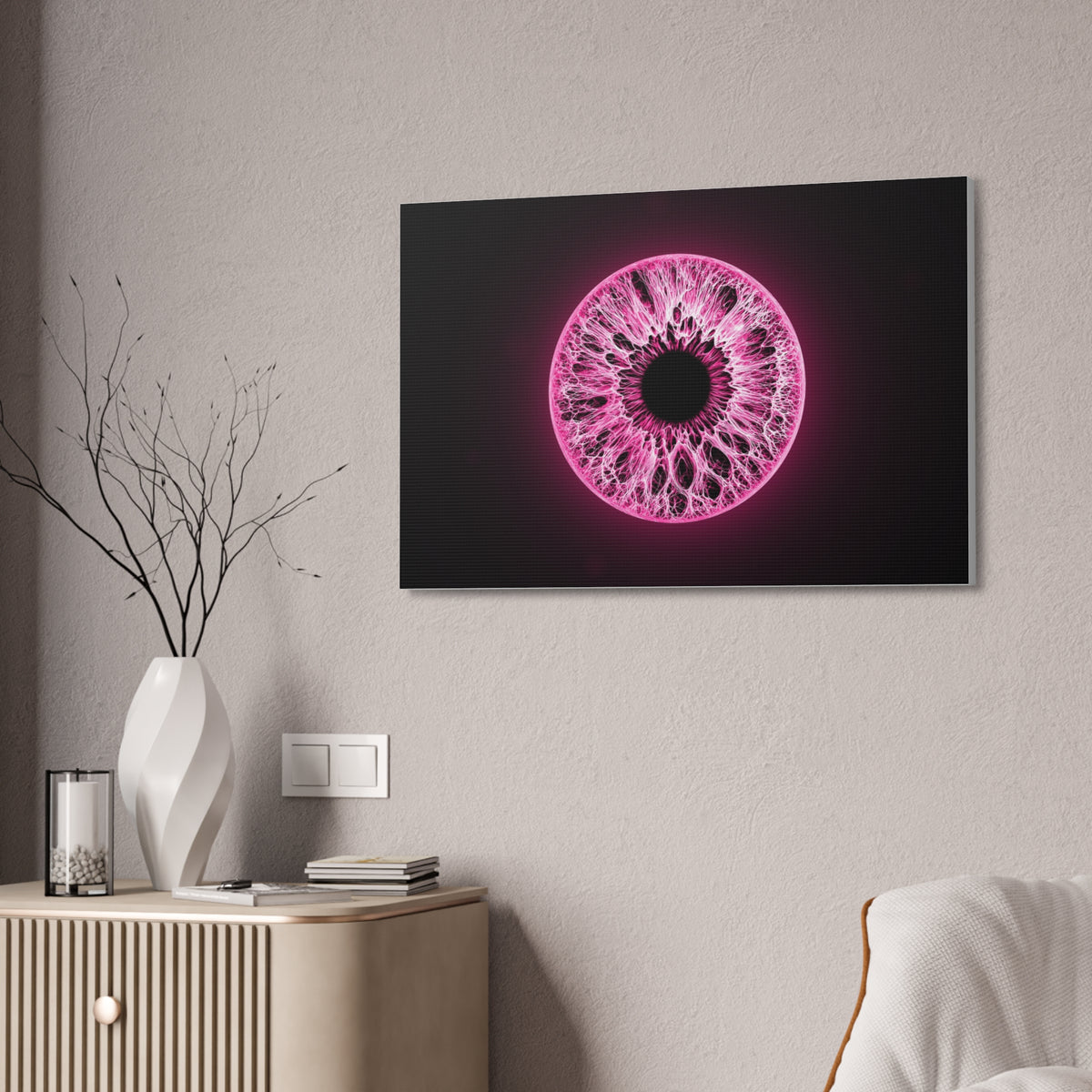 BLXNTT Iris – Lace Web Neon Pink Glossy Canvas