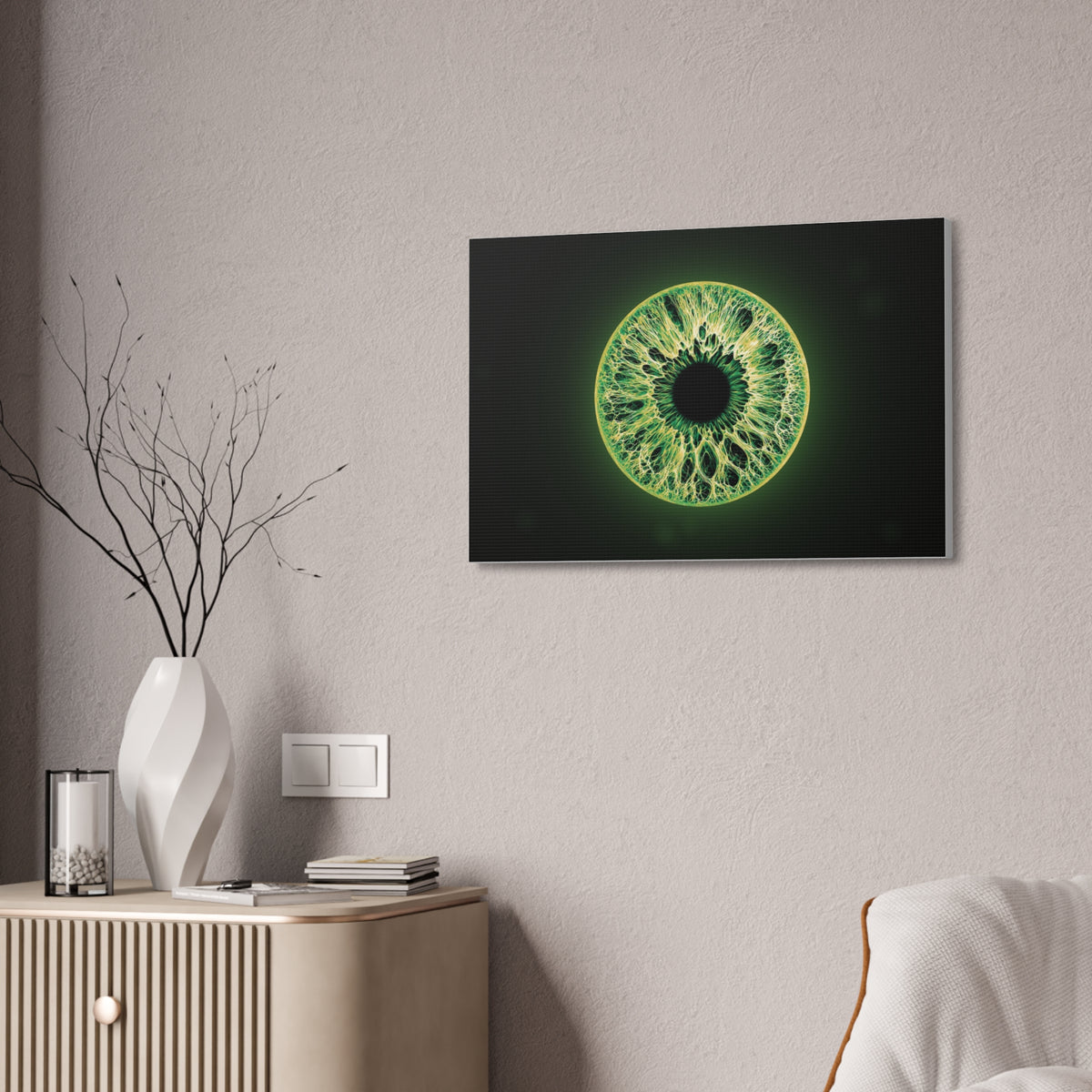 BLXNTT Iris – Lace Web Emerald Gold Glossy Canvas