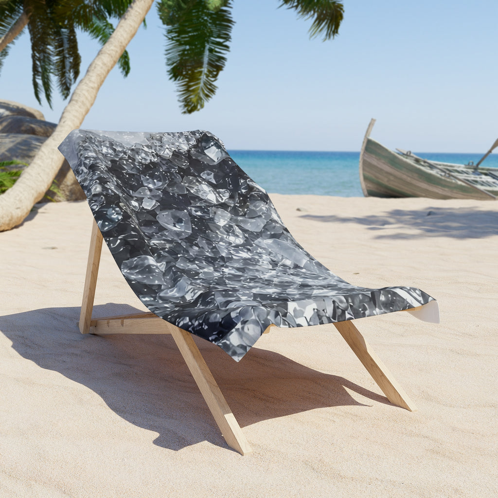 Geode Core - Silver Smoke Beach Towel