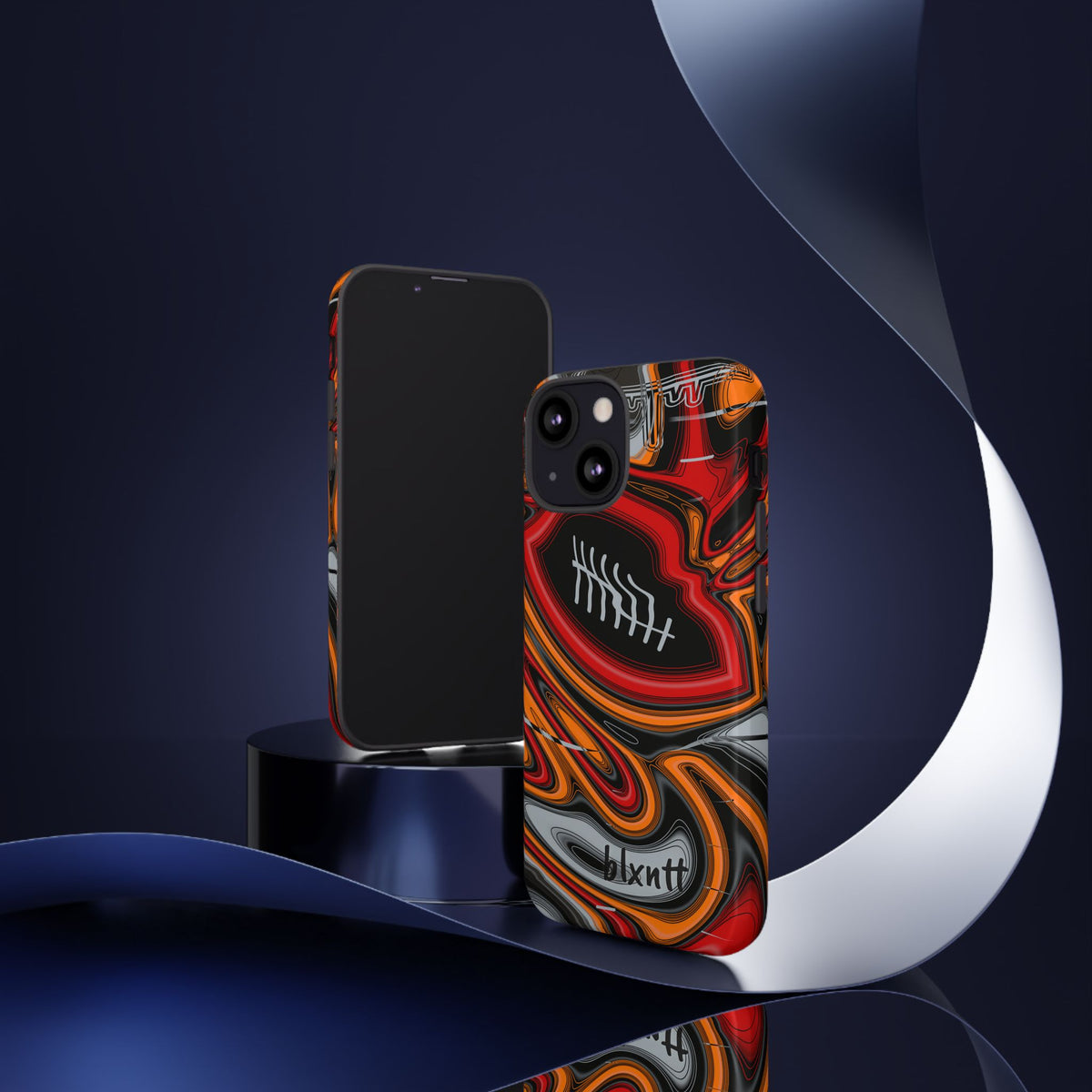 Red, Orange & Pewter Trippy Football Phone Case