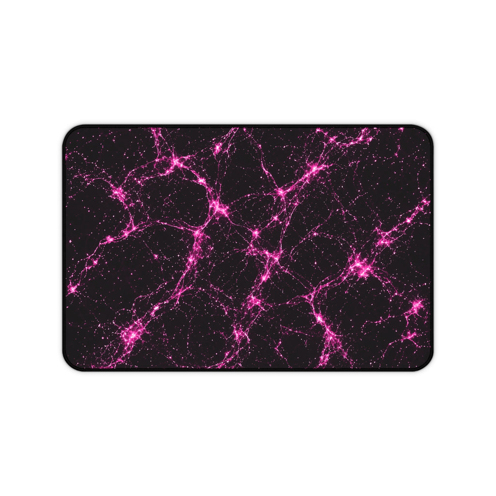 Neon Mycelium - Hot Pink Pulse Desk Mat