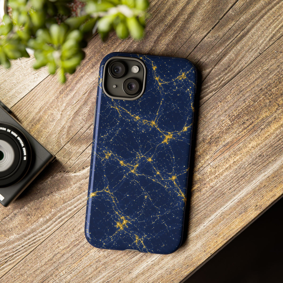 Neon Mycelium - Mustard Navy Phone Case