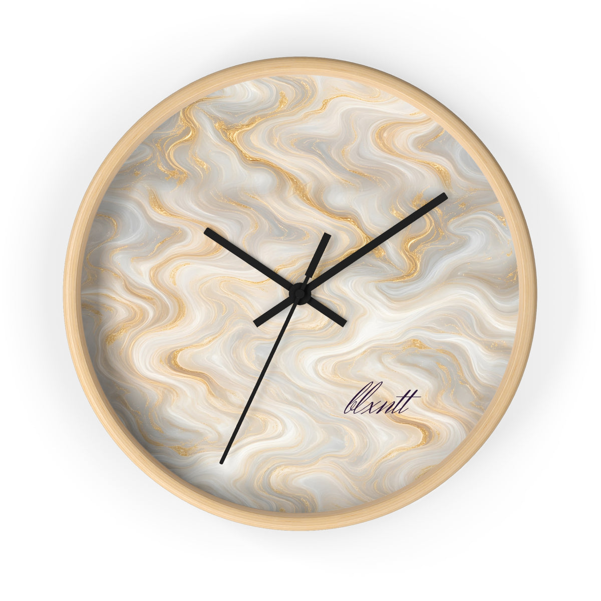 White & Gold Marble Wall Clock