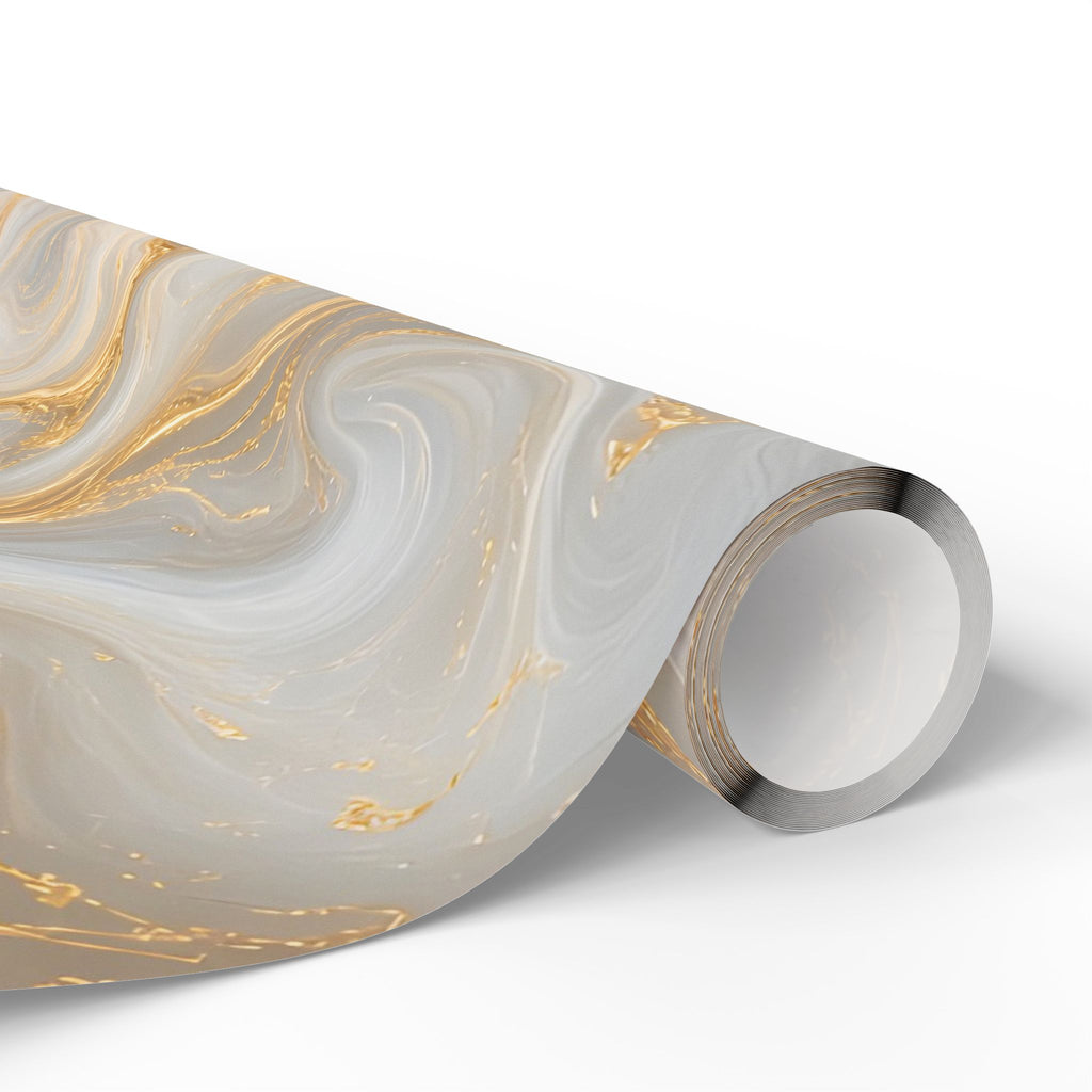 White & Gold Marble Wrapping Paper