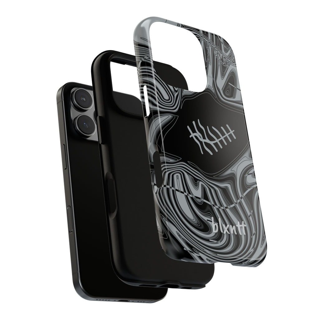 Black & Silver Trippy Football Phone Case