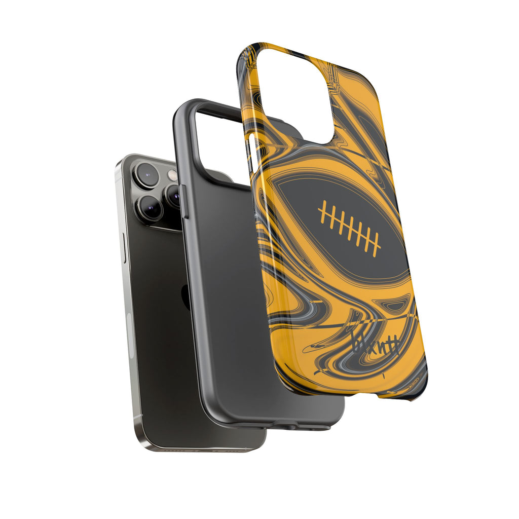 Black & Gold Trippy Football Phone Case