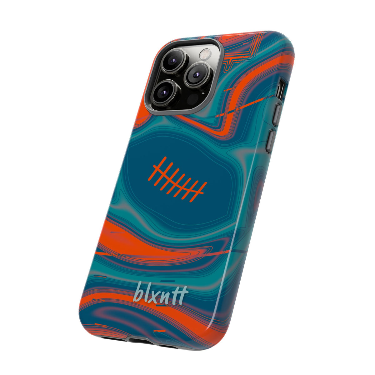 Aqua & Orange Trippy Football Phone Case