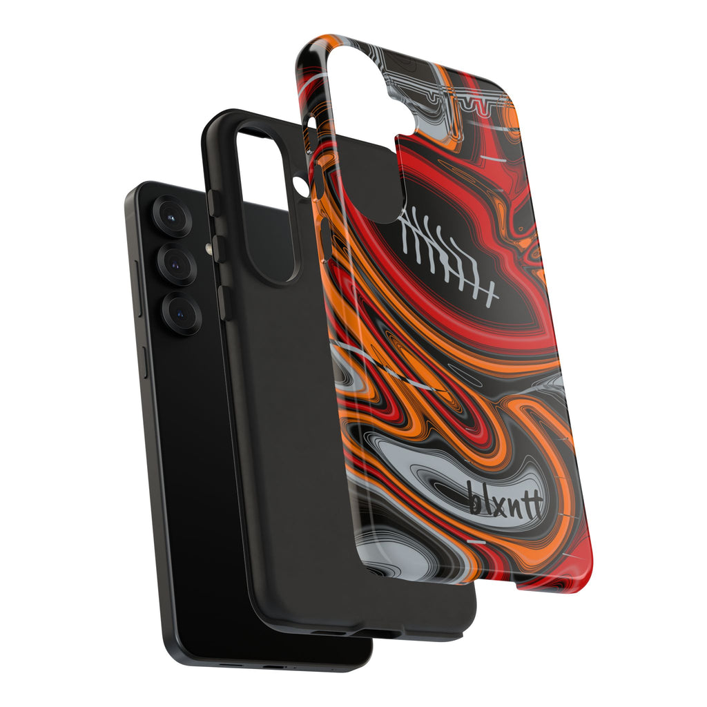 Red, Orange & Pewter Trippy Football Phone Case