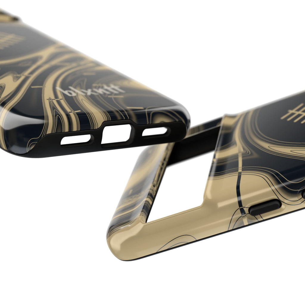 Old Gold & Black Trippy Football Phone Case