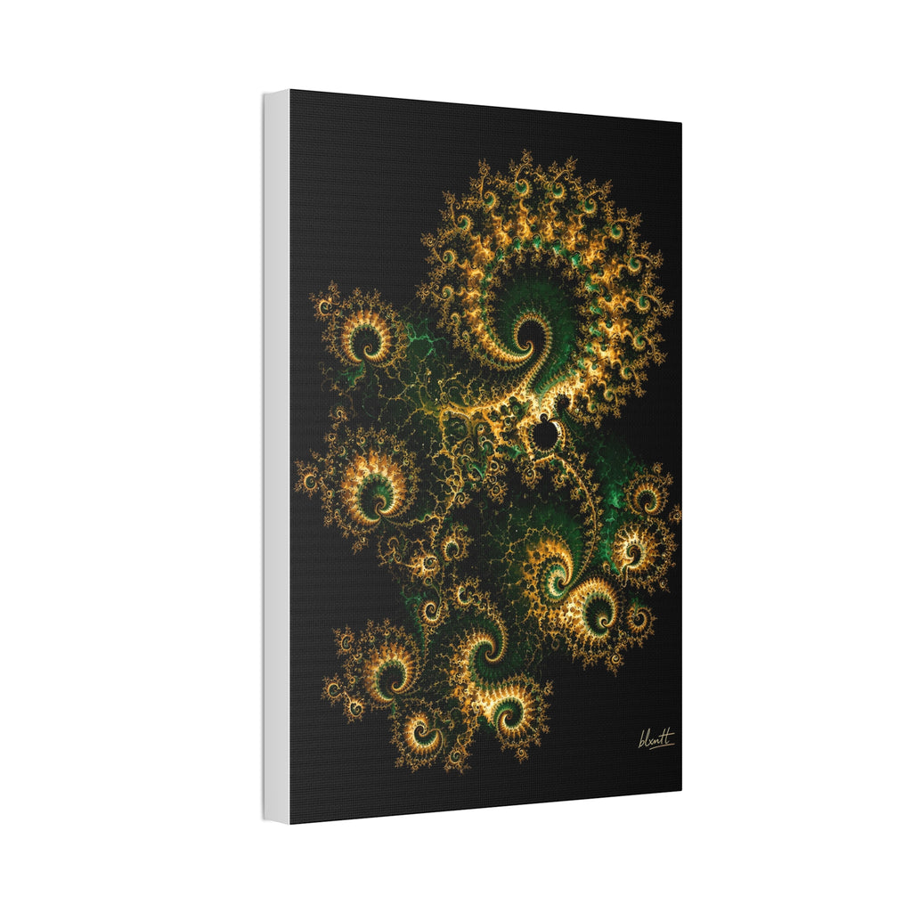 Copper Infinity - Emerald & Gold Glossy Canvas