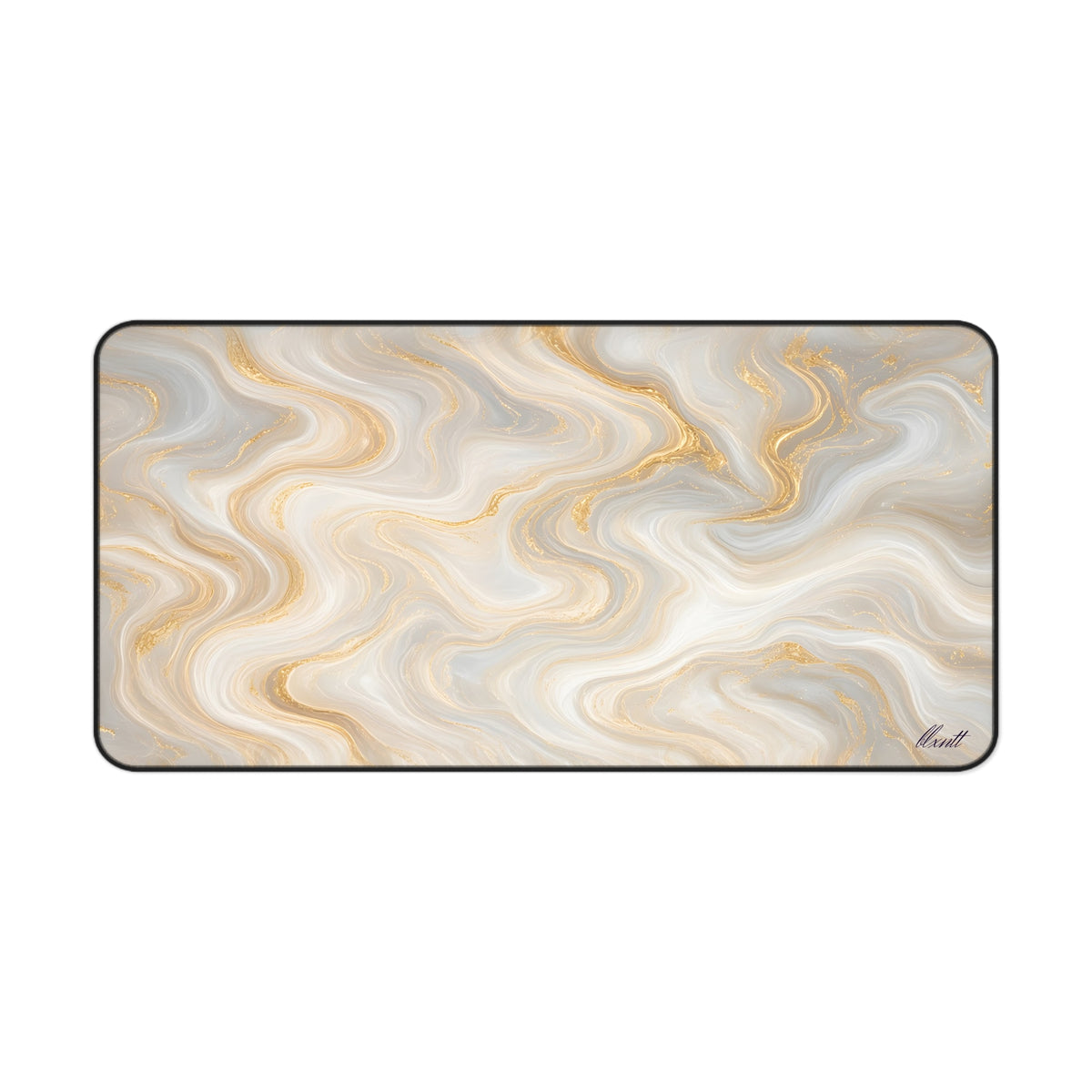 White & Gold Marble Desk Mat