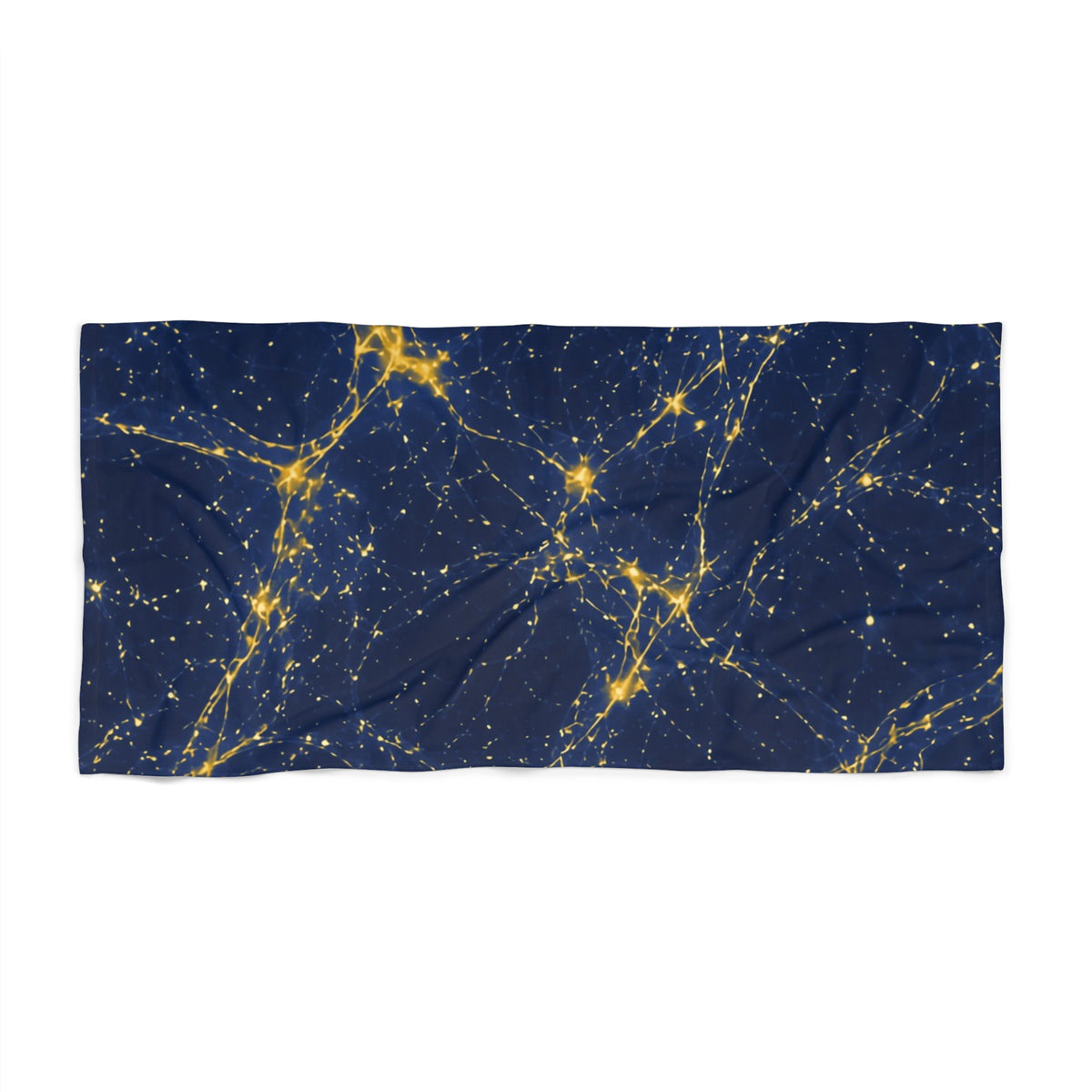 Neon Mycelium - Mustard Navy Beach Towel