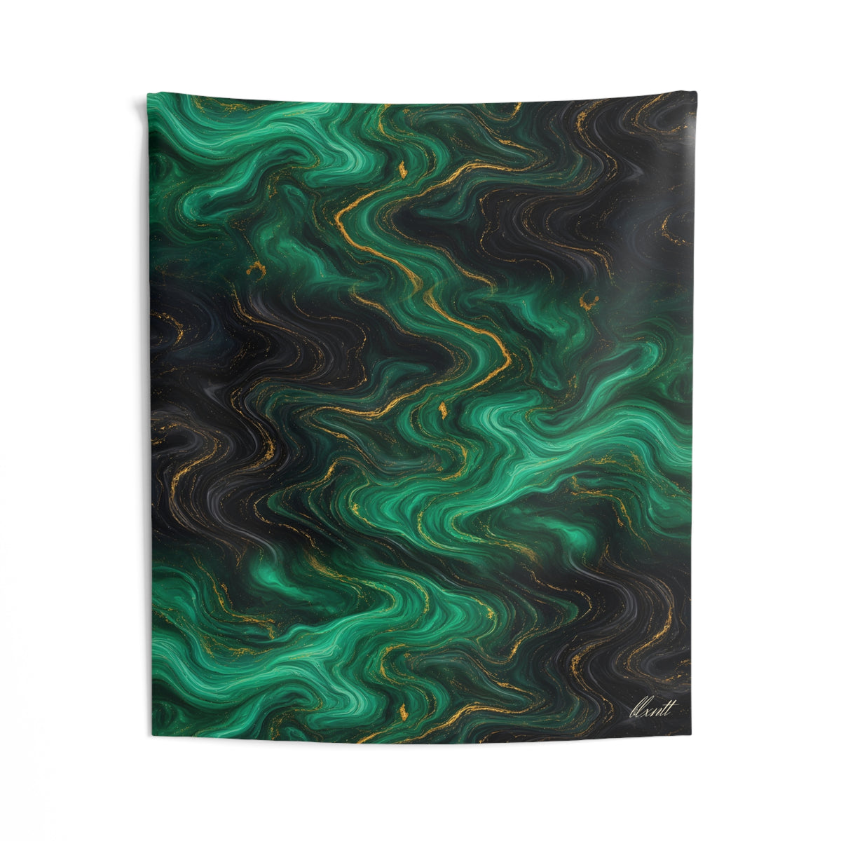 Emerald & Black Marble Tapestry