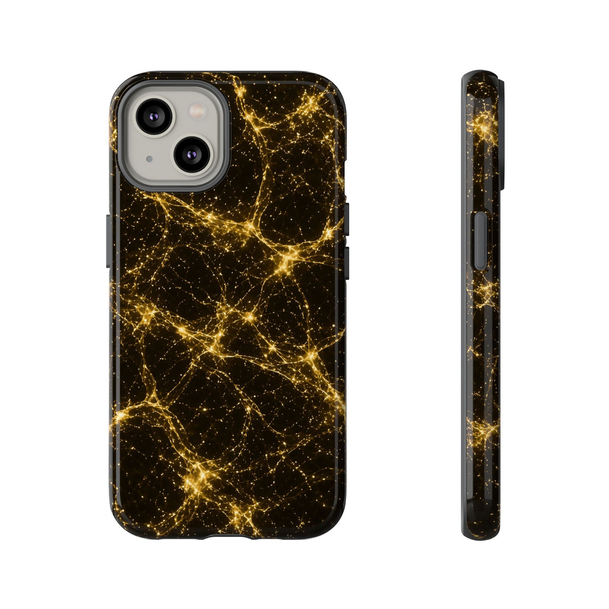 Neon Mycelium - Gold Filigree Phone Case