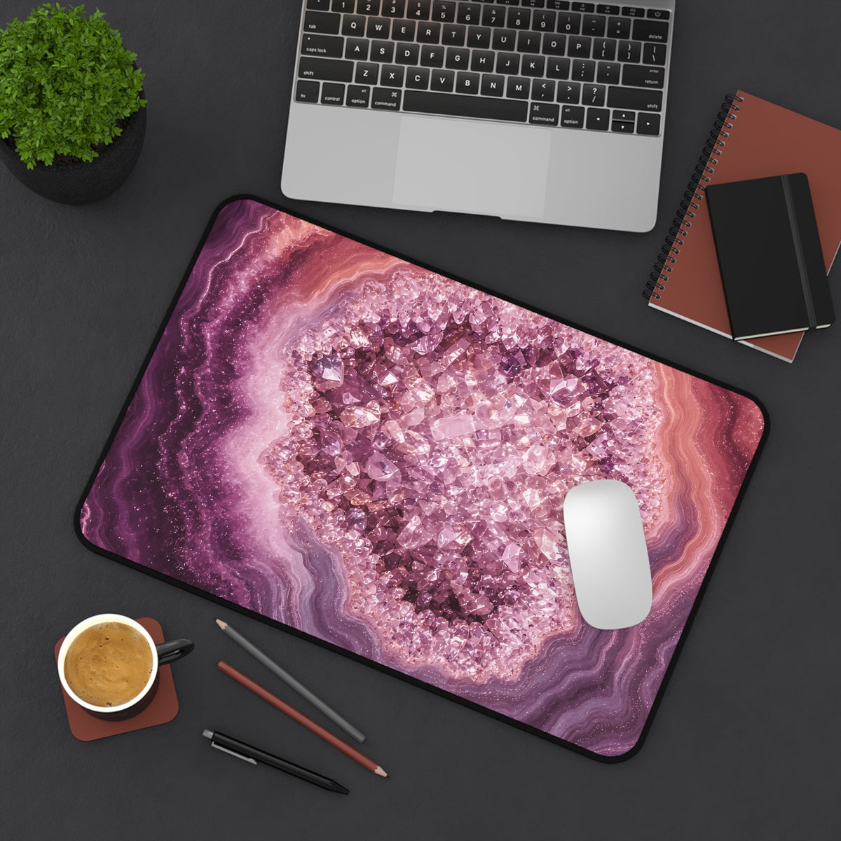 Geode Core - Rose Quartz Desk Mat