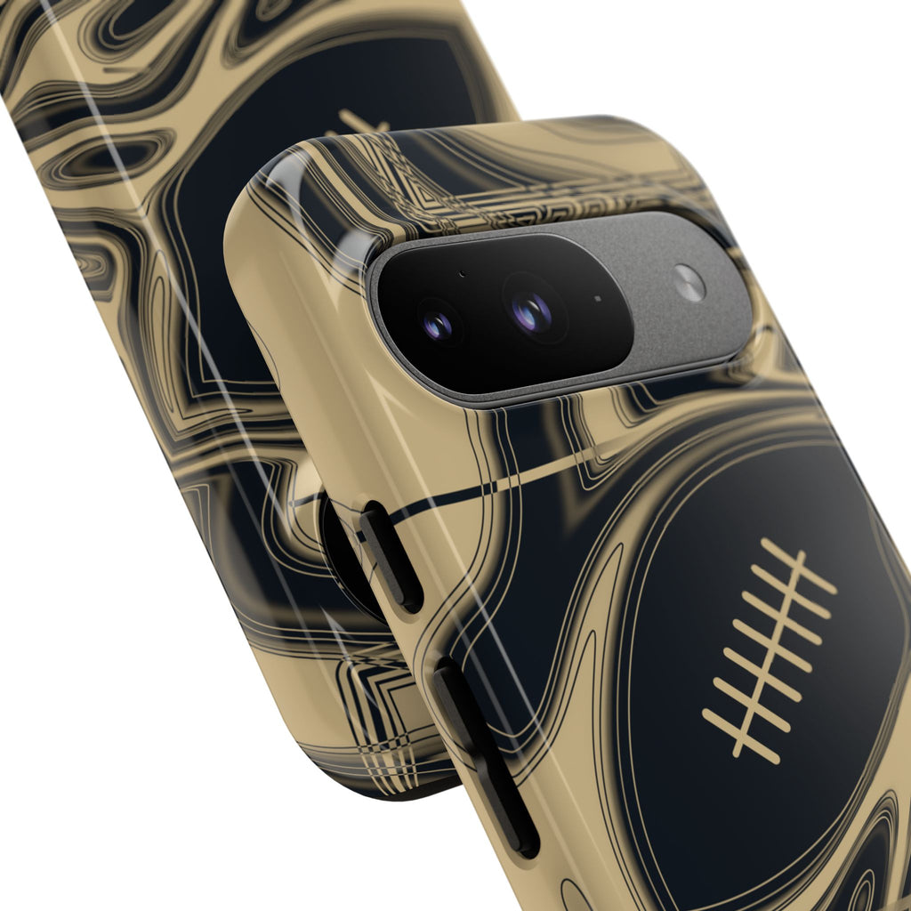 Old Gold & Black Trippy Football Phone Case