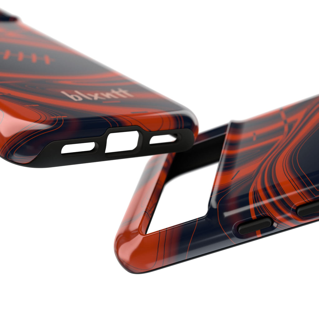 Navy & Orange Trippy Football Phone Case