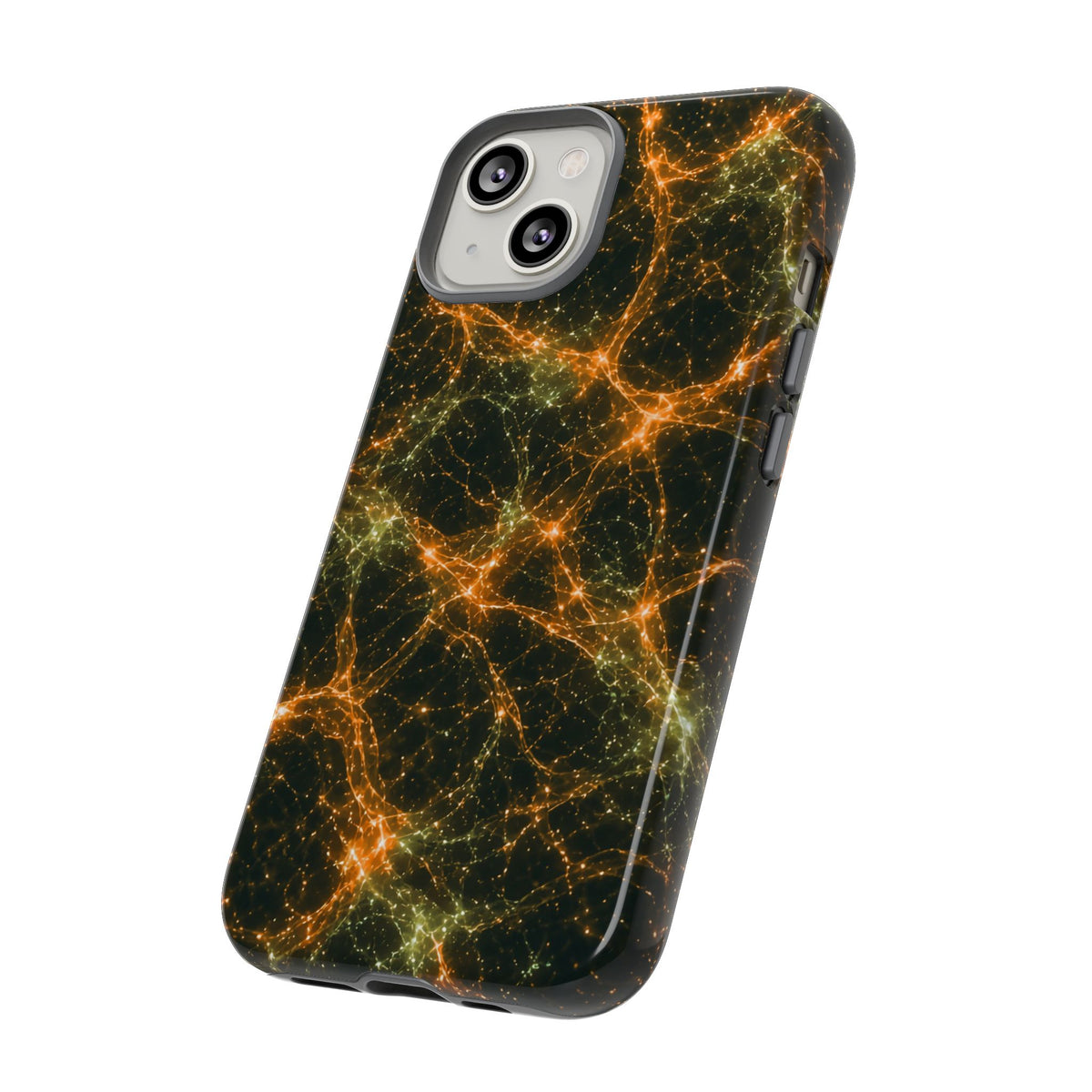 Neon Mycelium - Electric Tangerine Teal Phone Case
