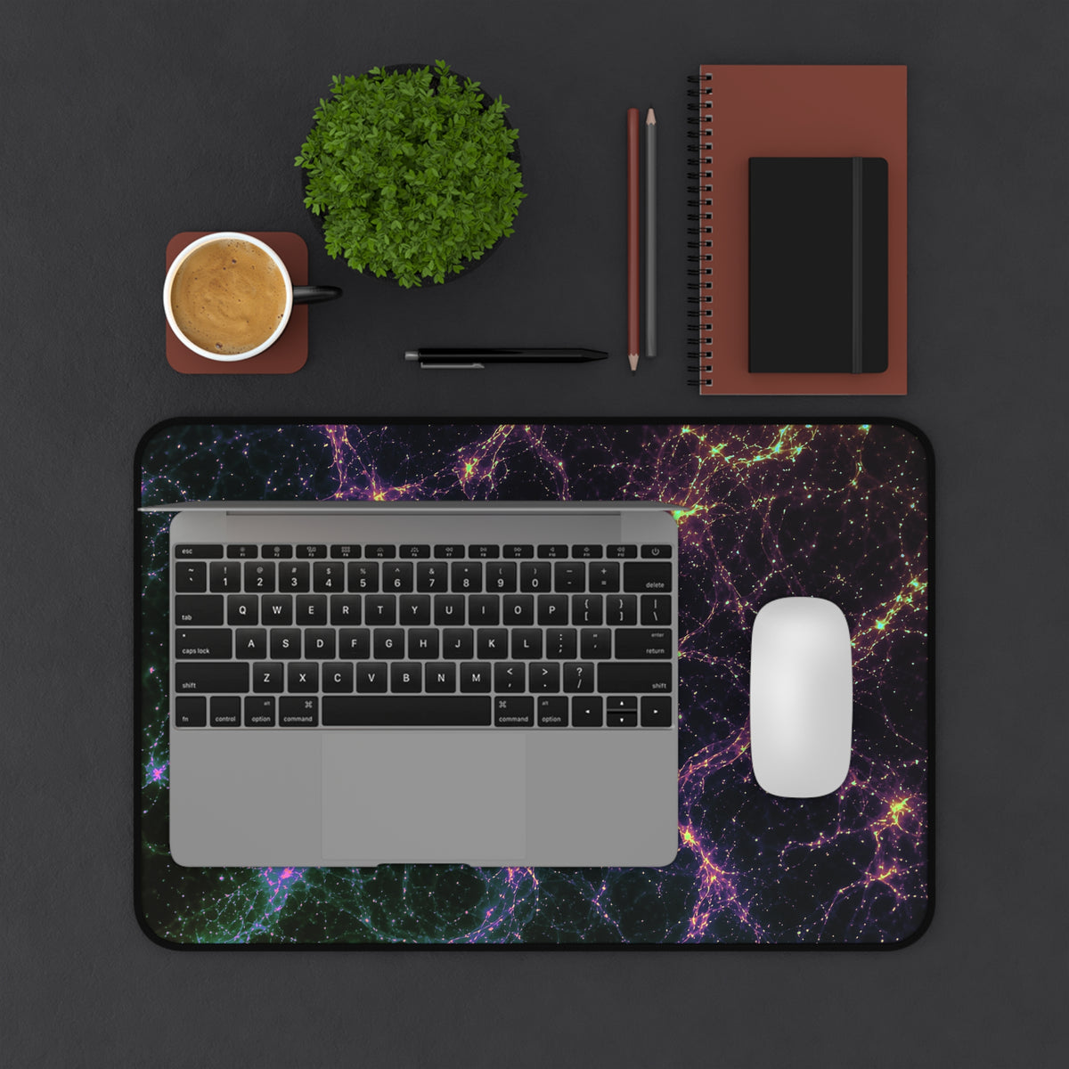 Neon Mycelium - Holographic Desk Mat