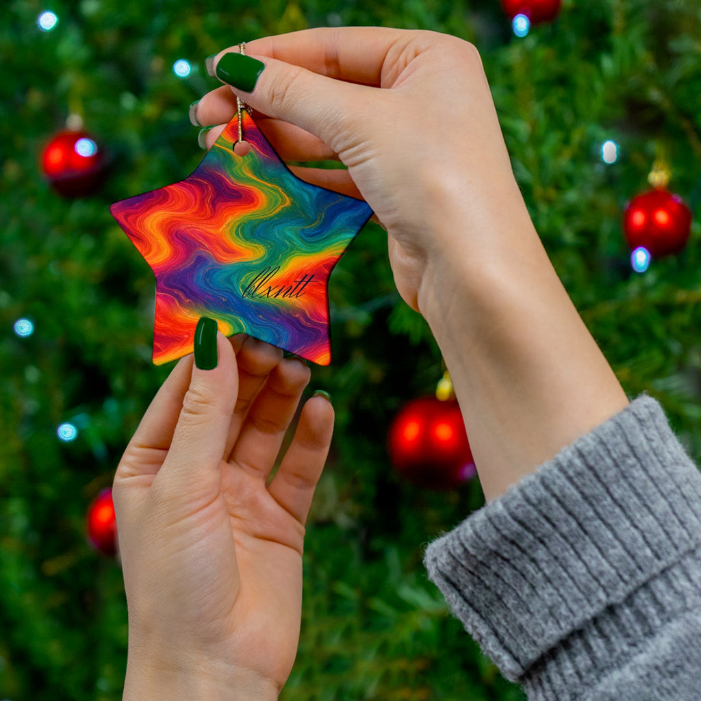 Rainbow Marble Ornament